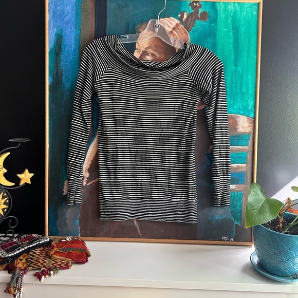 Lucky Brand Black and White Striped Top XS - Picture 3 of 14